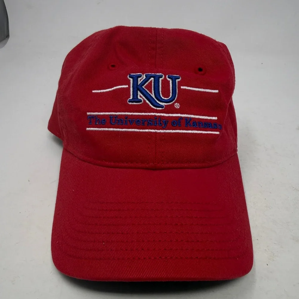 Kansas Hat Mens OSFM Red NCAA Basketball The Game EUC